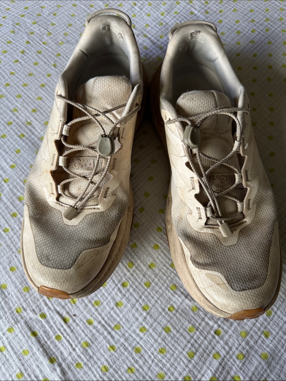 Hoka Beige Cream Athletic Sneakers